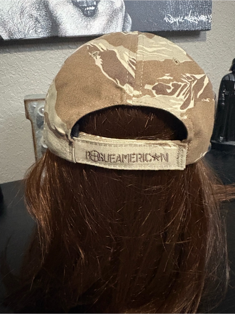 Rogue American Camo Baseball Cap with Skull Patch. One size adjustable. - Picture 2 of 3